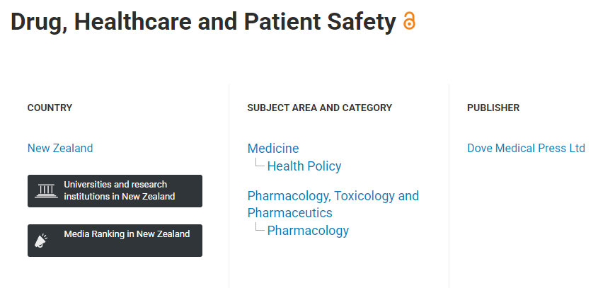 Drug Healthcare and Patient SafetytWl3^ڿESCI