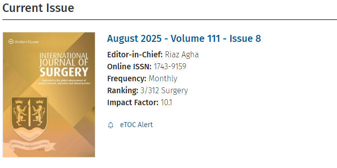 tW2^SCIڿInternational Journal of SurgeryIF10+